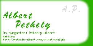 albert pethely business card